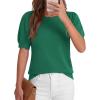 image:imageBTFBM Short Sleeve Sweater for Women 2026 Spring Summer Knit Basic Tops Lightweight Business Casual Vacation OutfitsGreen