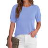 image:imageBTFBM Short Sleeve Sweater for Women 2026 Spring Summer Knit Basic Tops Lightweight Business Casual Vacation OutfitsLight Blue
