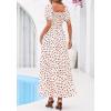image:imageBTFBM Spring Summer Dresses for Women 2026 Puff Short Sleeve Smocked Floral Print Boho Beach Wedding Guest Maxi DressFloral Apricot Rose Red