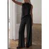 image:imageBTFBM Summer 2 Piece Lounge Sets For Women Sleeveless Mock Neck Wide Leg Loose Spring Vacation Airport Travel OutfitsBlack