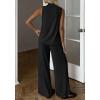 image:imageBTFBM Summer 2 Piece Lounge Sets For Women Sleeveless Mock Neck Wide Leg Loose Spring Vacation Airport Travel OutfitsBlack