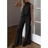 image:imageBTFBM Summer 2 Piece Lounge Sets For Women Sleeveless Mock Neck Wide Leg Loose Spring Vacation Airport Travel OutfitsBlack