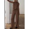 image:imageBTFBM Summer 2 Piece Lounge Sets For Women Sleeveless Mock Neck Wide Leg Loose Spring Vacation Airport Travel OutfitsBrown