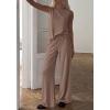 image:imageBTFBM Summer 2 Piece Lounge Sets For Women Sleeveless Mock Neck Wide Leg Loose Spring Vacation Airport Travel OutfitsKhaki