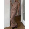 image:imageBTFBM Summer 2 Piece Lounge Sets For Women Sleeveless Mock Neck Wide Leg Loose Spring Vacation Airport Travel OutfitsKhaki