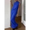 image:imageBTFBM Summer 2 Piece Lounge Sets For Women Sleeveless Mock Neck Wide Leg Loose Spring Vacation Airport Travel OutfitsRoyal Blue