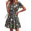 image:imageBTFBM Summer Dresses for Women 2026 Lightweight Casual Short Sleeve Floral Mini Dress A Line Beach Vacation SundressBlack Pink Flower