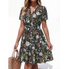 image:imageBTFBM Summer Dresses for Women 2026 Lightweight Casual Short Sleeve Floral Mini Dress A Line Beach Vacation SundressBlack Pink Flower