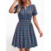 image:imageBTFBM Summer Dresses for Women 2026 Lightweight Casual Short Sleeve Floral Mini Dress A Line Beach Vacation SundressBlue