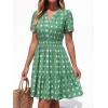 image:imageBTFBM Summer Dresses for Women 2026 Lightweight Casual Short Sleeve Floral Mini Dress A Line Beach Vacation SundressGreen