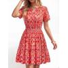 image:imageBTFBM Summer Dresses for Women 2026 Lightweight Casual Short Sleeve Floral Mini Dress A Line Beach Vacation SundressRed