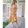 image:imageBTFBM Summer Dresses for Women 2026 Spring Outfits Beach Vacation Short Sleeve Smocked Boho Casual Floral Maxi DressFloral Yellow