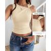 image:imageBTFBM Summer Going Out Tops for Women 2026 Asymmetrical Sleeveless Ruched Y2k Top Date Night Outfits Fashion ClothingBeige