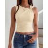 image:imageBTFBM Summer Going Out Tops for Women 2026 Asymmetrical Sleeveless Ruched Y2k Top Date Night Outfits Fashion ClothingBeige