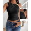 image:imageBTFBM Summer Going Out Tops for Women 2026 Asymmetrical Sleeveless Ruched Y2k Top Date Night Outfits Fashion ClothingBlack