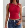 image:imageBTFBM Summer Going Out Tops for Women 2026 Asymmetrical Sleeveless Ruched Y2k Top Date Night Outfits Fashion ClothingRed