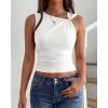 image:imageBTFBM Summer Going Out Tops for Women 2026 Asymmetrical Sleeveless Ruched Y2k Top Date Night Outfits Fashion ClothingWhite