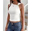 image:imageBTFBM Summer Going Out Tops for Women 2026 Asymmetrical Sleeveless Ruched Y2k Top Date Night Outfits Fashion ClothingWhite
