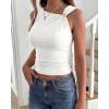 image:imageBTFBM Summer Going Out Tops for Women 2026 Asymmetrical Sleeveless Ruched Y2k Top Date Night Outfits Fashion ClothingWhite
