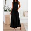 image:imageBTFBM Summer Maxi Dresses for Women 2026 Spring Sleeveless Casual Ruched High Waisted Long Sundress Flowy Beach DressBlack