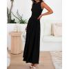 image:imageBTFBM Summer Maxi Dresses for Women 2026 Spring Sleeveless Casual Ruched High Waisted Long Sundress Flowy Beach DressBlack