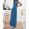image:imageBTFBM Summer Maxi Dresses for Women 2026 Spring Sleeveless Casual Ruched High Waisted Long Sundress Flowy Beach DressBlue
