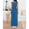 image:imageBTFBM Summer Maxi Dresses for Women 2026 Spring Sleeveless Casual Ruched High Waisted Long Sundress Flowy Beach DressBlue