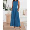 image:imageBTFBM Summer Maxi Dresses for Women 2026 Spring Sleeveless Casual Ruched High Waisted Long Sundress Flowy Beach DressBlue