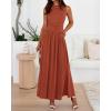 image:imageBTFBM Summer Maxi Dresses for Women 2026 Spring Sleeveless Casual Ruched High Waisted Long Sundress Flowy Beach DressBrick Red