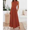 image:imageBTFBM Summer Maxi Dresses for Women 2026 Spring Sleeveless Casual Ruched High Waisted Long Sundress Flowy Beach DressBrick Red