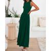 image:imageBTFBM Summer Maxi Dresses for Women 2026 Spring Sleeveless Casual Ruched High Waisted Long Sundress Flowy Beach DressDark Green