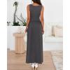 image:imageBTFBM Summer Maxi Dresses for Women 2026 Spring Sleeveless Casual Ruched High Waisted Long Sundress Flowy Beach DressDark Grey