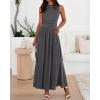 image:imageBTFBM Summer Maxi Dresses for Women 2026 Spring Sleeveless Casual Ruched High Waisted Long Sundress Flowy Beach DressDark Grey