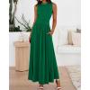 image:imageBTFBM Summer Maxi Dresses for Women 2026 Spring Sleeveless Casual Ruched High Waisted Long Sundress Flowy Beach DressGreen
