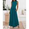 image:imageBTFBM Summer Maxi Dresses for Women 2026 Spring Sleeveless Casual Ruched High Waisted Long Sundress Flowy Beach DressLake Blue