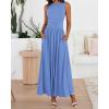image:imageBTFBM Summer Maxi Dresses for Women 2026 Spring Sleeveless Casual Ruched High Waisted Long Sundress Flowy Beach DressLight Blue