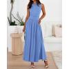 image:imageBTFBM Summer Maxi Dresses for Women 2026 Spring Sleeveless Casual Ruched High Waisted Long Sundress Flowy Beach DressLight Blue