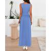 image:imageBTFBM Summer Maxi Dresses for Women 2026 Spring Sleeveless Casual Ruched High Waisted Long Sundress Flowy Beach DressLight Blue