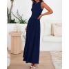 image:imageBTFBM Summer Maxi Dresses for Women 2026 Spring Sleeveless Casual Ruched High Waisted Long Sundress Flowy Beach DressNavy