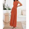 image:imageBTFBM Summer Maxi Dresses for Women 2026 Spring Sleeveless Casual Ruched High Waisted Long Sundress Flowy Beach DressOrange