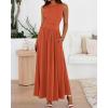 image:imageBTFBM Summer Maxi Dresses for Women 2026 Spring Sleeveless Casual Ruched High Waisted Long Sundress Flowy Beach DressOrange