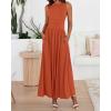 image:imageBTFBM Summer Maxi Dresses for Women 2026 Spring Sleeveless Casual Ruched High Waisted Long Sundress Flowy Beach DressOrange