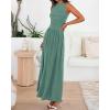 image:imageBTFBM Summer Maxi Dresses for Women 2026 Spring Sleeveless Casual Ruched High Waisted Long Sundress Flowy Beach DressSage Green