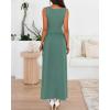 image:imageBTFBM Summer Maxi Dresses for Women 2026 Spring Sleeveless Casual Ruched High Waisted Long Sundress Flowy Beach DressSage Green