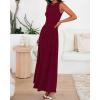 image:imageBTFBM Summer Maxi Dresses for Women 2026 Spring Sleeveless Casual Ruched High Waisted Long Sundress Flowy Beach DressWine Red
