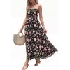 image:imageBTFBM Summer Maxi Dresses for Women 2026 Strapless Tube Top Floral Spring Wedding Guest Dress Beach Vacation OutfitsBlack Pink Flower