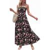 image:imageBTFBM Summer Maxi Dresses for Women 2026 Strapless Tube Top Floral Spring Wedding Guest Dress Beach Vacation OutfitsBlack Pink Flower