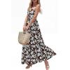 image:imageBTFBM Summer Maxi Dresses for Women 2026 Strapless Tube Top Floral Spring Wedding Guest Dress Beach Vacation OutfitsCoffee Blue Flower