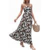 image:imageBTFBM Summer Maxi Dresses for Women 2026 Strapless Tube Top Floral Spring Wedding Guest Dress Beach Vacation OutfitsCoffee Blue Flower