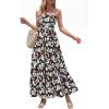 image:imageBTFBM Summer Maxi Dresses for Women 2026 Strapless Tube Top Floral Spring Wedding Guest Dress Beach Vacation OutfitsCoffee Blue Flower